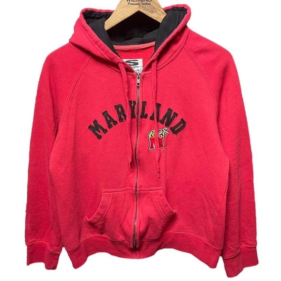 Stadium Athletics Tops University Of Maryland College Collegiate Full Zip Hoodie Sweatshirt